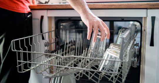 loading dishwasher
