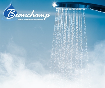 woman enjoying hot shower